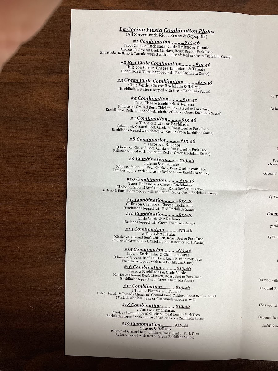 La Cocina Restaurant Menu - Image 1